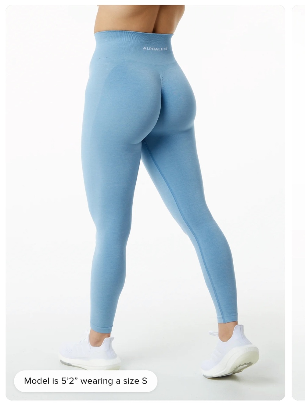 Alphalete Amplify High-Waisted Leggings - Medium - Washed Denim Blue